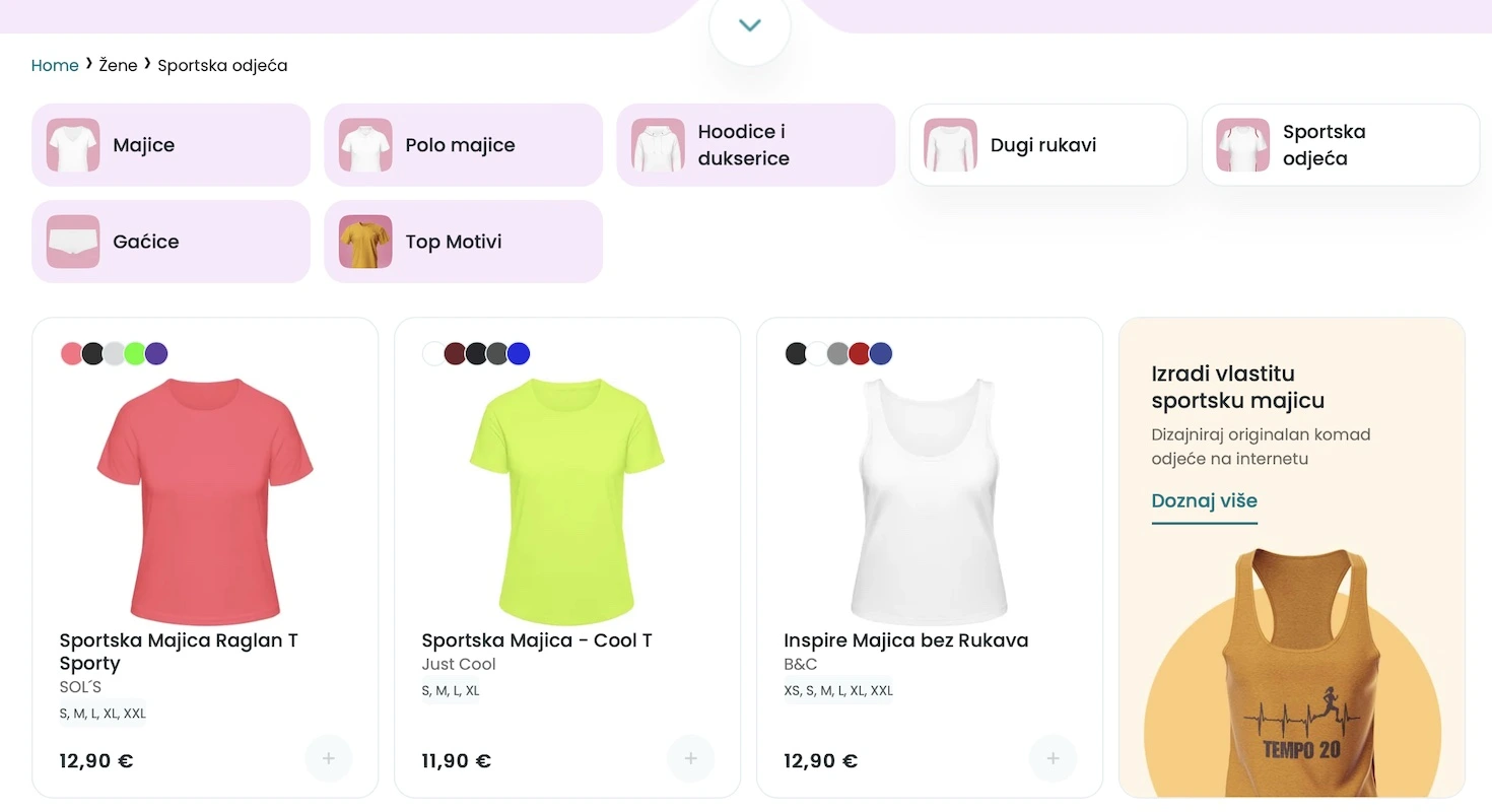 Odaberi kroj timske majice, polo majice ili dukse