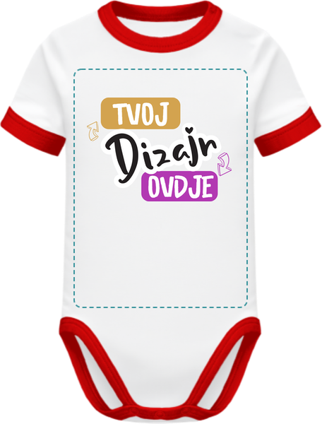 Ringer  Bodi za Bebe · Bijela / Crvena
