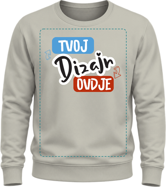 B&C CREW Dukserica bez Kapuljače · Siva Magla